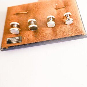 Mens Sterling Silver  Tuxedo Cufflinks and Studs